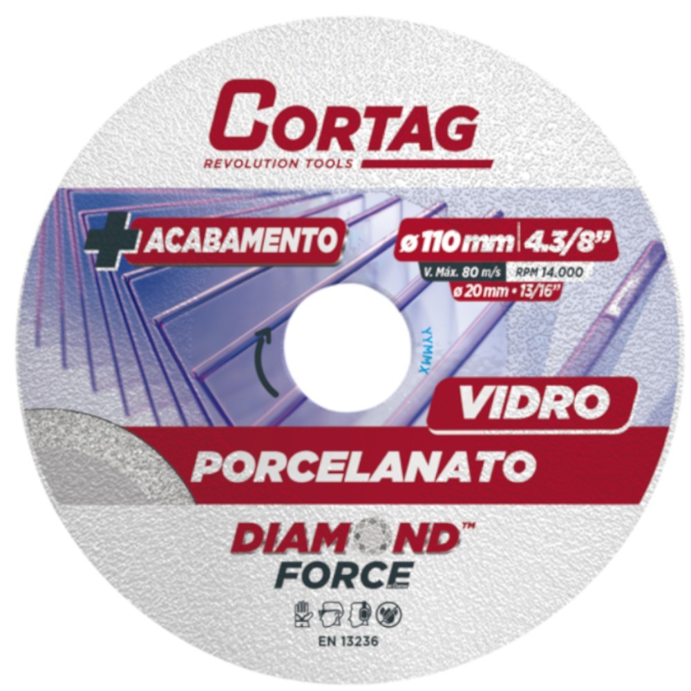 Disco diamantado para porcelanto e vidro 110mm - 62796 Cortag em Oferta na Shopee