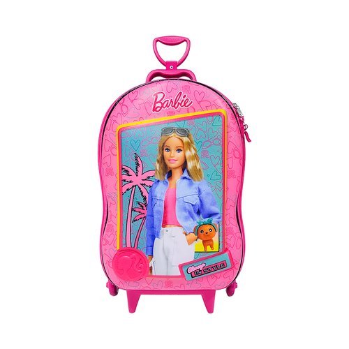 Mala Infantil Barbie 3D com Rodinhas - Rosa - 1 Mala Infantil Barbie 3D com Rodinhas - Rosa - 2 Mala Infantil Barbie 3D
