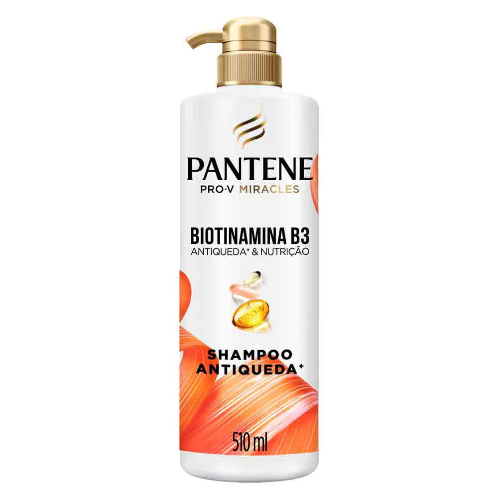 Shampoo Pantene PRO-V Miracles Antiqueda & Nutrição Biotinamina B3 510ml em Oferta na Shopee