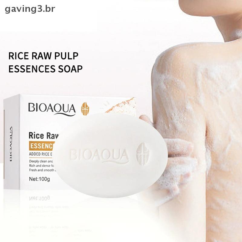[GAVBR] BIOAQUA Arroz Branco Polpa Crua Sabonete Facial Espuma Para Lavagem Limpador Hidratante Controle De Óleo Artesan