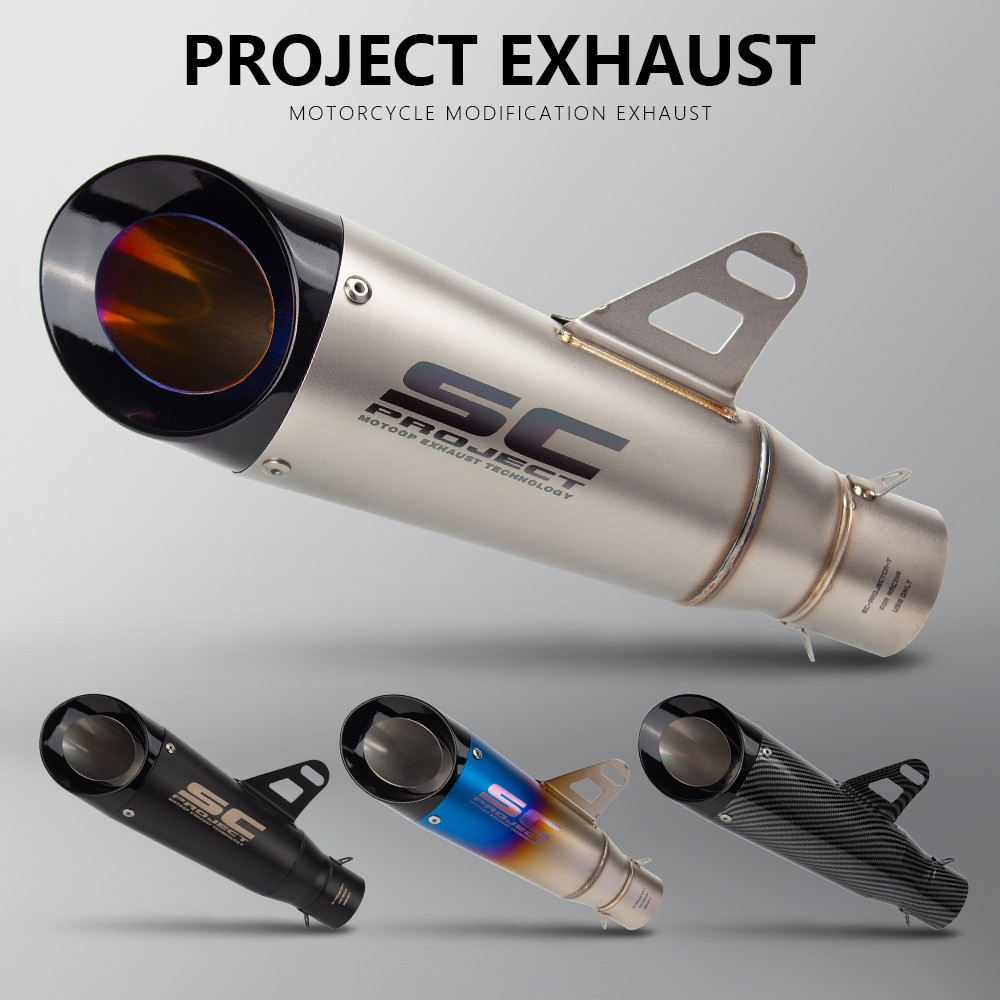 Ponteira de Escape Universal para Motocicleta com Interface de 51MM SC S1 GP Project Silenciador Slip-On ODOR
