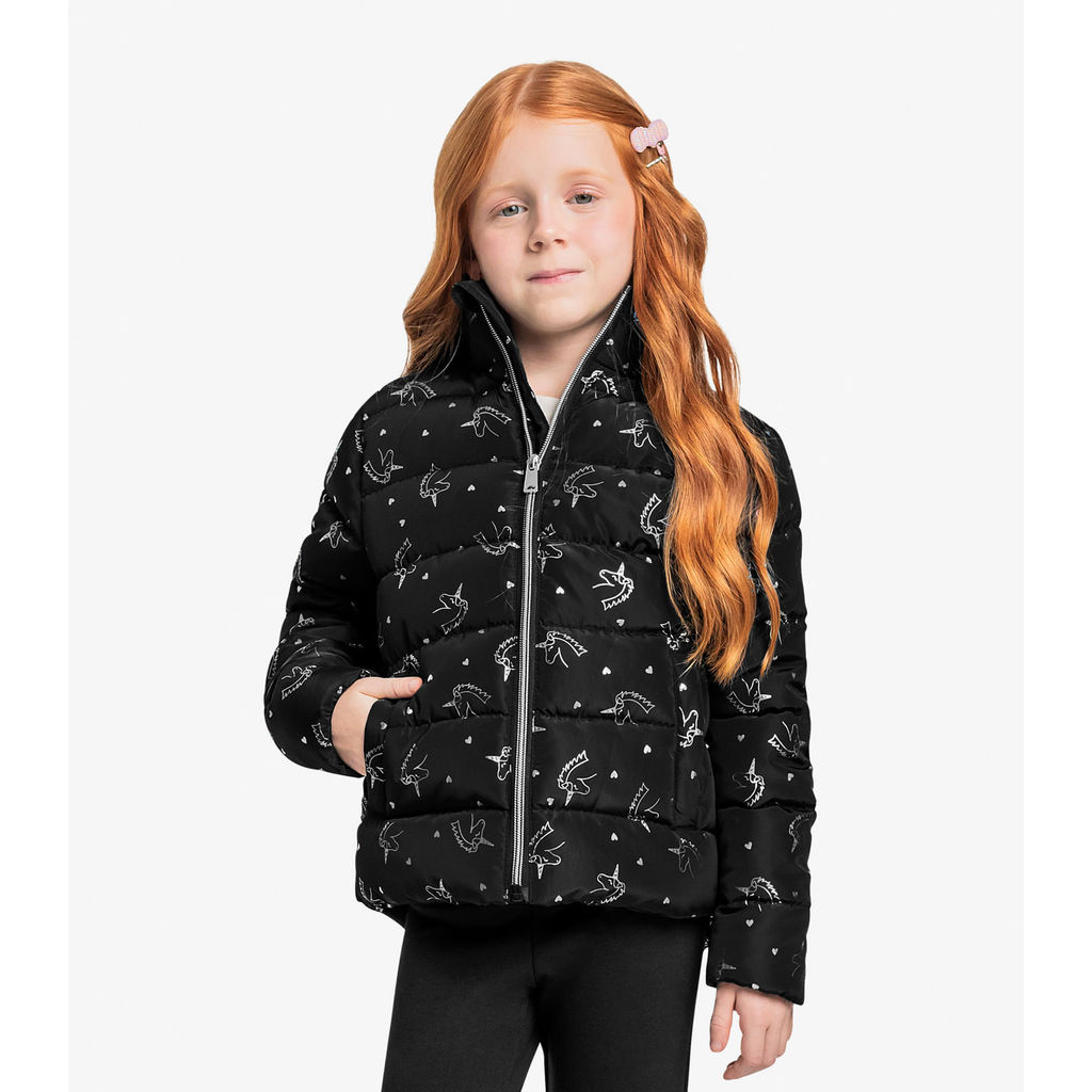 Jaqueta Puffer Infantil Feminina Trick Nick Preto em Oferta na Shopee