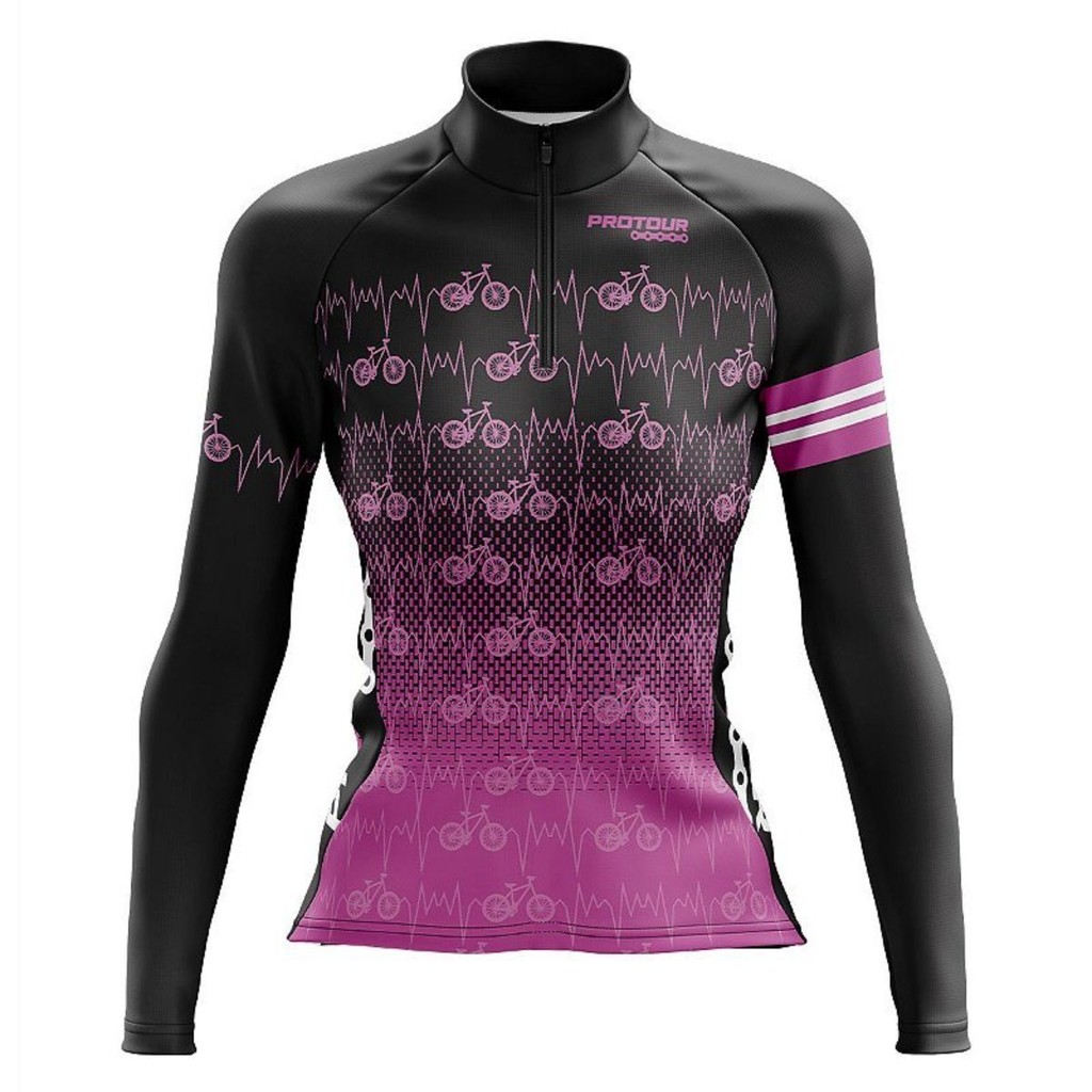 Camisa Ciclismo Feminina Dry Fit com Proteção UV Bike MTB Speed Rosa Chiclete em Oferta na Shopee