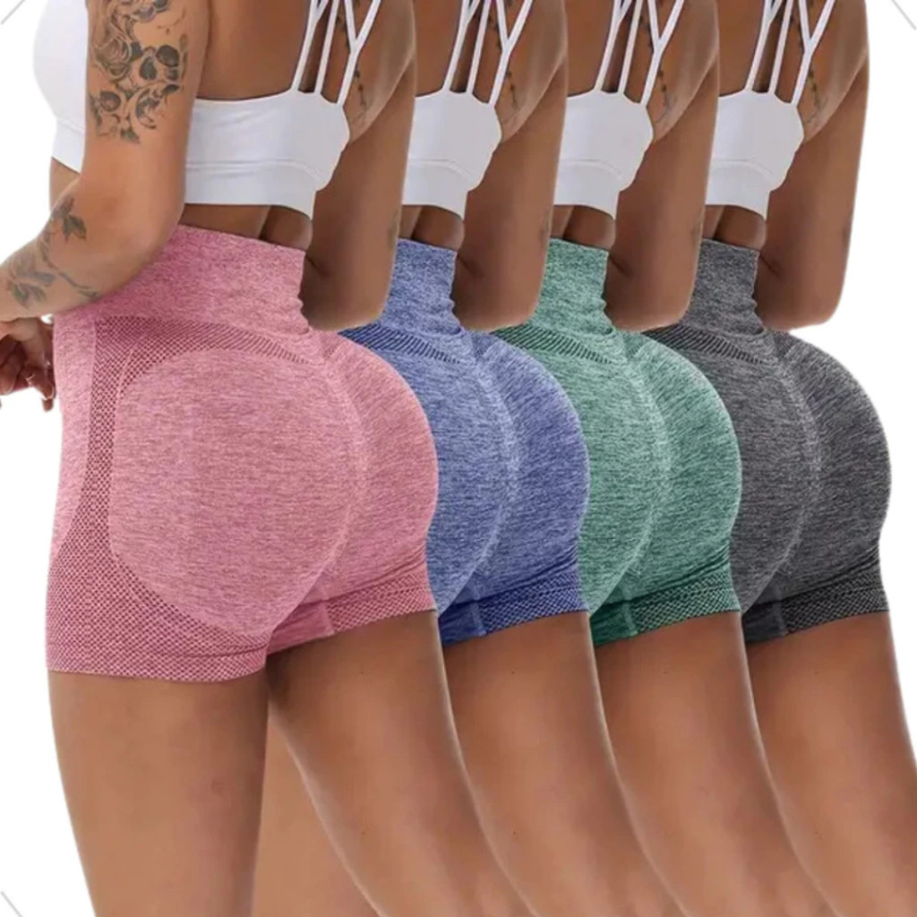 Academia Short Leggings Esportivas Femininas Cintura Alta Modeladora  Mulher Empina  Bumbum Corrida Treino