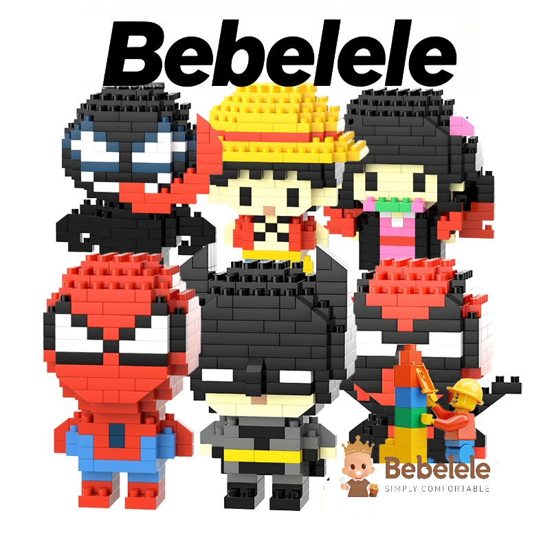 Crianças montadas blocos de construção brinquedos presentes de natal super-herói