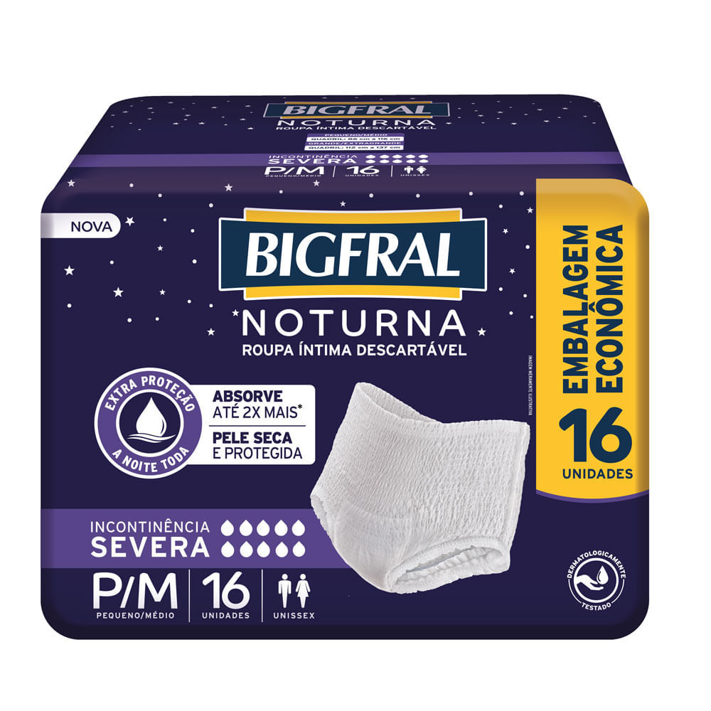 Roupa Intíma Descartável Bigfral Noturna P/M 16 Unidades