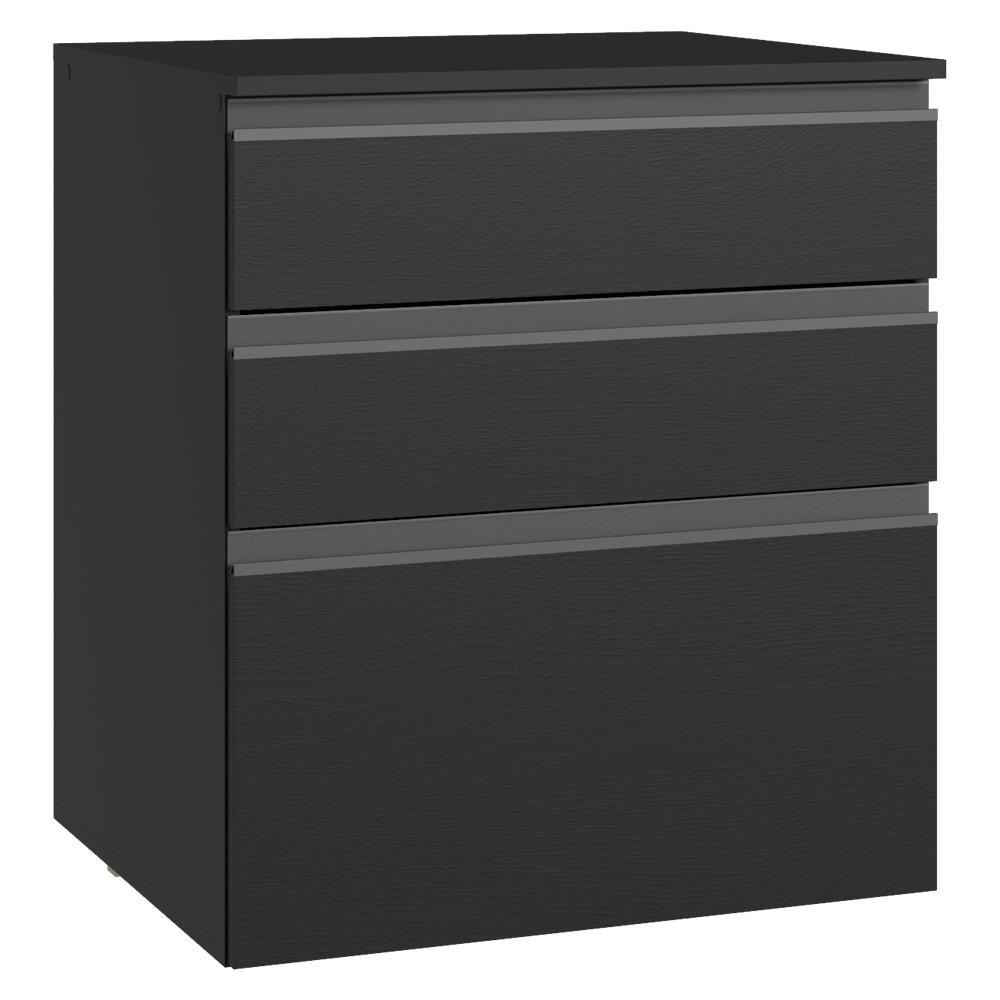 Balcão de Cozinha 60 cm 3 Gavetas Suspenso Preto Nice Madesa