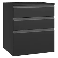 Balcão de Cozinha 60 cm 3 Gavetas Suspenso Preto Nice Madesa