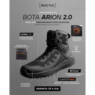 Bota Invictus Arion 2.0 Cano Curto e Longo Tecnologia ULTRALITE Ultra Leve