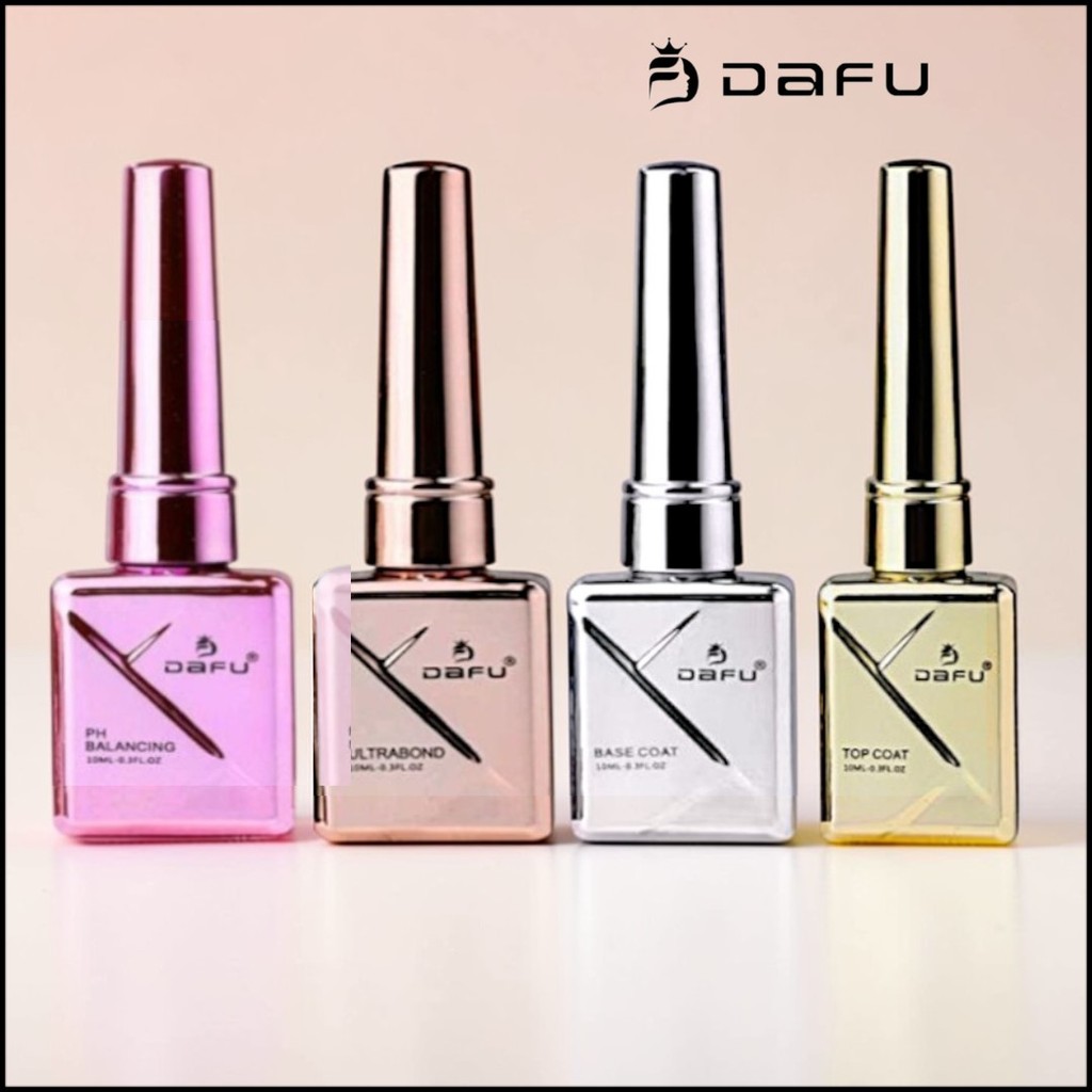 Kit Dafu Preparadores – PH Balancing | Base Coat | Ultrabond | Top Coat | Alongamento de Unhas