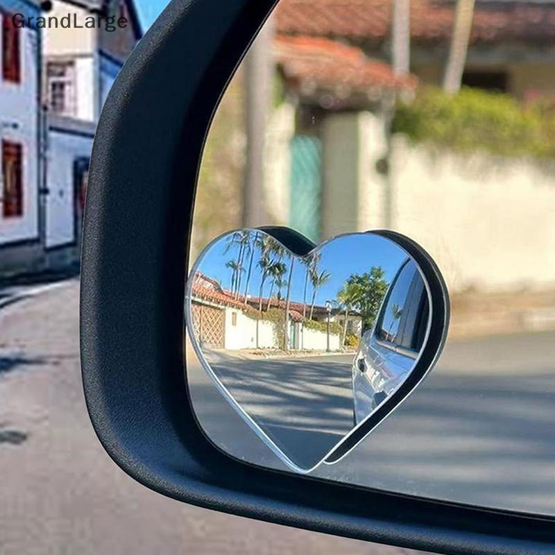 [GrandLarge] 1 Conjunto Bonito Formato De Coração Espelho Retrovisor Carro Pontos Cegos Lateral Auxiliar Acessórios Auto