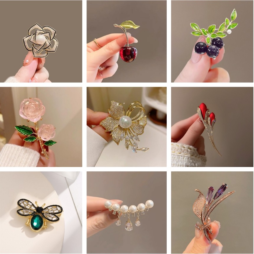 Broche Decorativo Pérola Coração Borboleta, Acessórios para Roupa, Alfinete de Lapela, Presente para Mulher — imagem 2 de 2