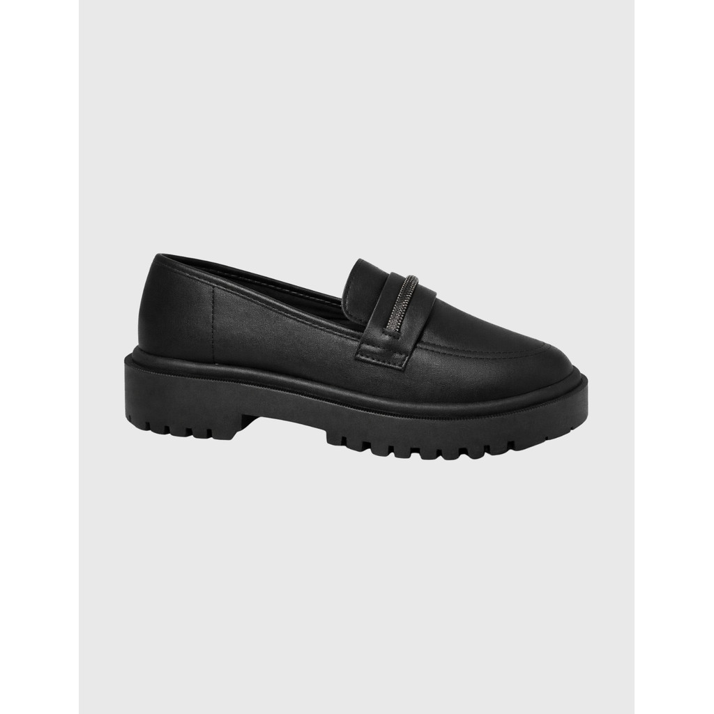 Mocassim Feminino Tratorado Plataforma Slip On Casual Confortável Moda