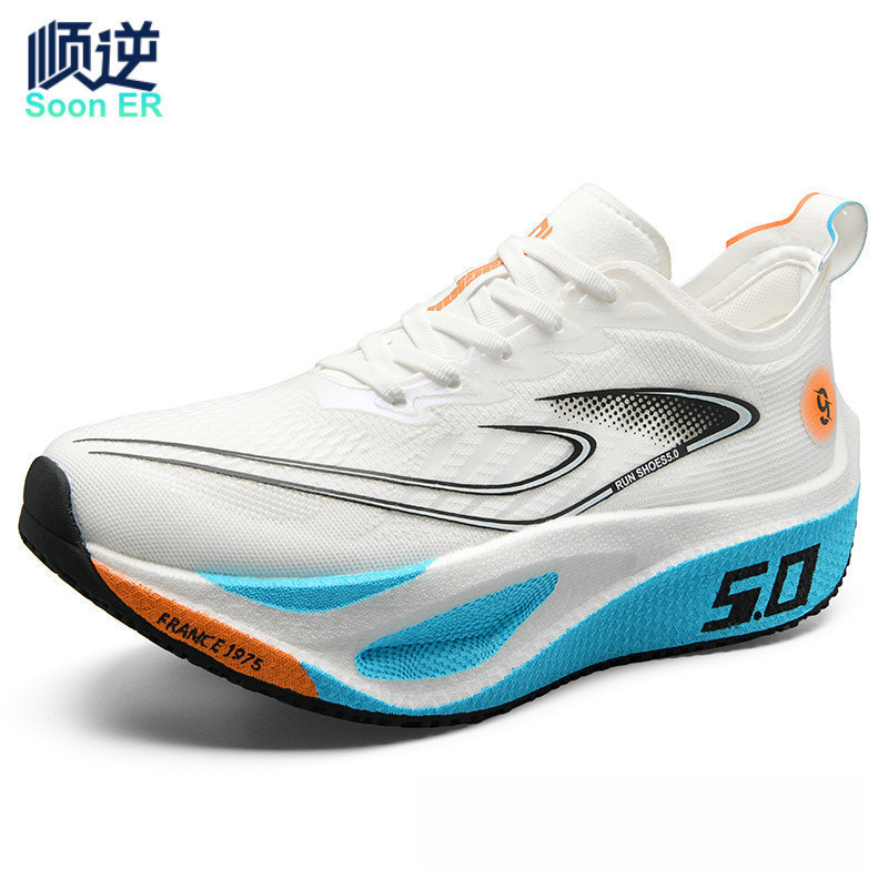 Tênis de corrida para maratona masculinos e femininos, ultraleves com placa de carbono para longas distâncias.