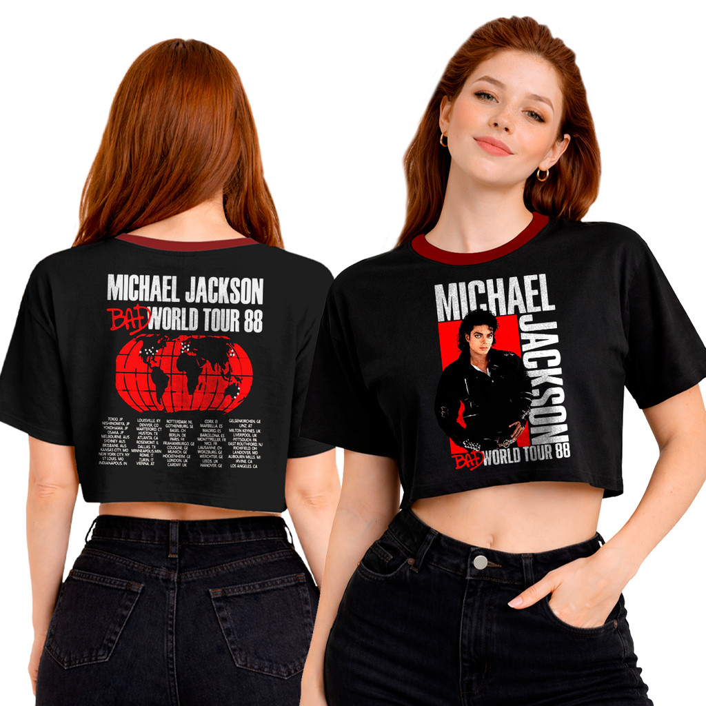 Cropped Oversized Michael Jackson World Tour 88 Bad FC