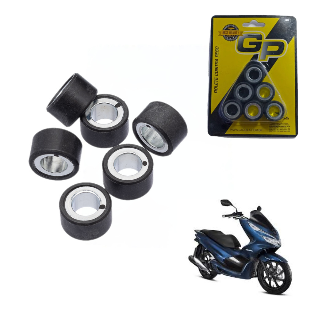 Kit 06 Roletes Contra Peso Pcx 150 2019 2020 2021 2022 Original