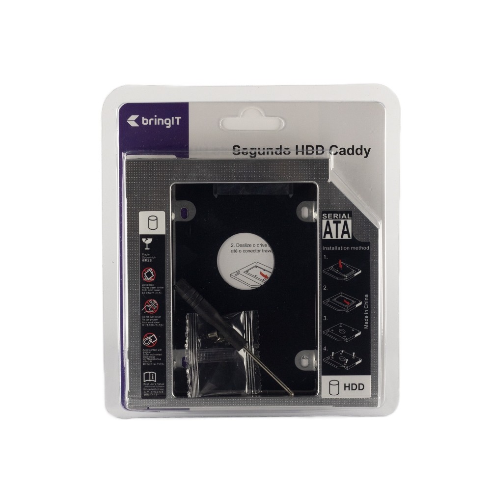 Adaptador Dvd P/ Hd Ou Ssd Sata Notebook Drive Caddy 12,7mm