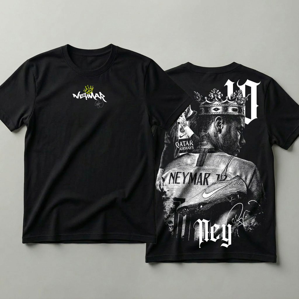 Camiseta 100% Algodão Estampa Futebol Neymar Premium Ney