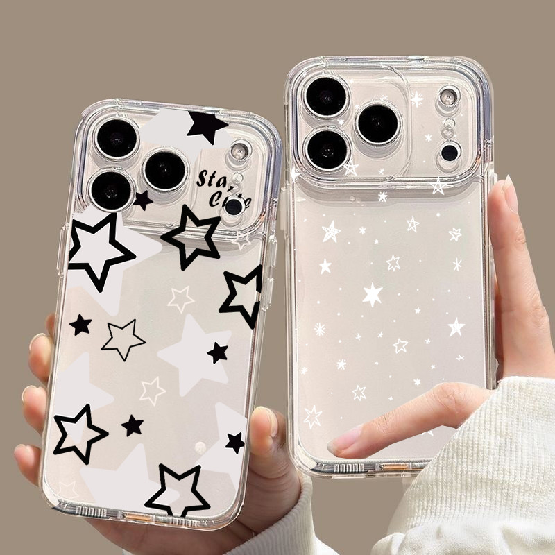 Moda Starry Sky Y2K Stars Invólucro Para Samsung Galaxy A57 A56 A36 A26 A55 A16 A15 A07 A06 A54 A53 A52 Capa Macia Trans