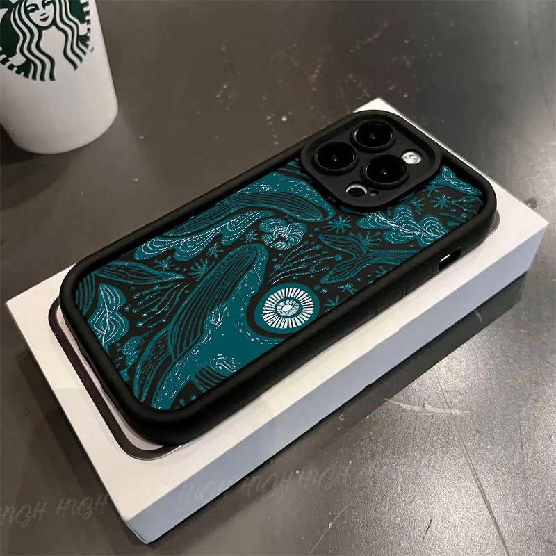 Capinha Capa Para iPhone 11 12 13 14 15 16 Pro Max Plus 17 AIR PRO MAX XR baleia de fita Silicone Anti-impacto em Oferta na Shopee