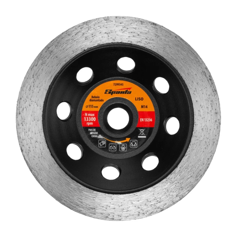 Rebolo Diamantado Contínuo Rosca M14 115mm 1 Peça SPARTA