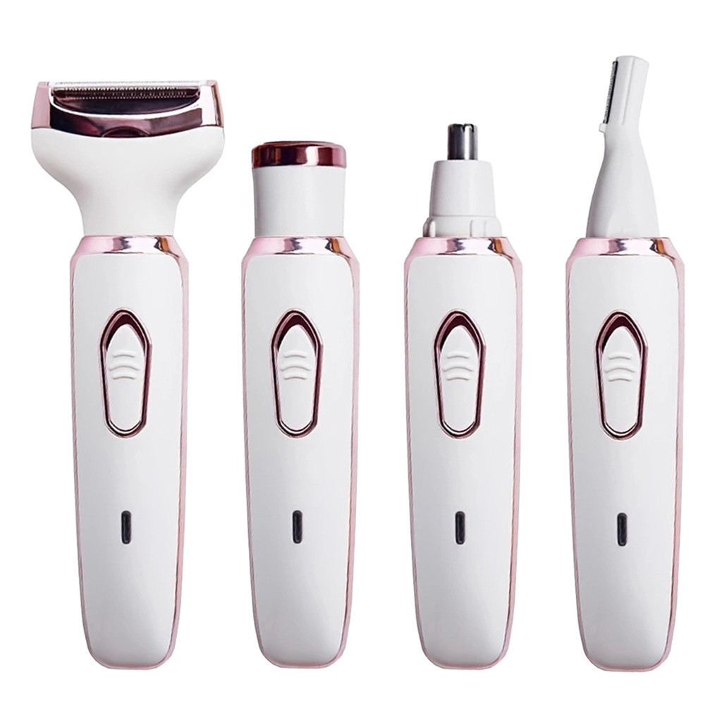 Barbeador Elétrico 4 Em 1 Para Mulheres Remoção De Pelos Corporais feminino/aparador de pelos do nariz e sobrancelhas