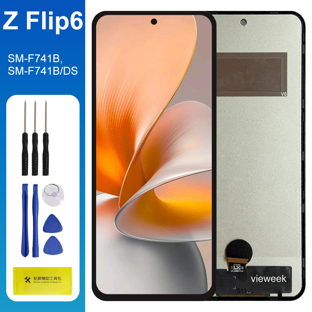 Z Flip 6 Tela LCD TFT Com Moldura Montagem Para Samsung Galaxy SM-F741B/DS Displ