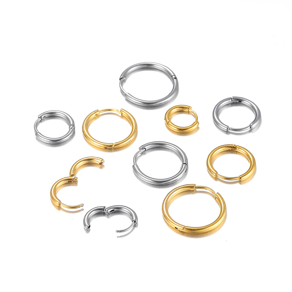 2-10 Pçs Brincos De Argola 8-16mm Aço Inoxidável Antialérgico Para Joias DIY