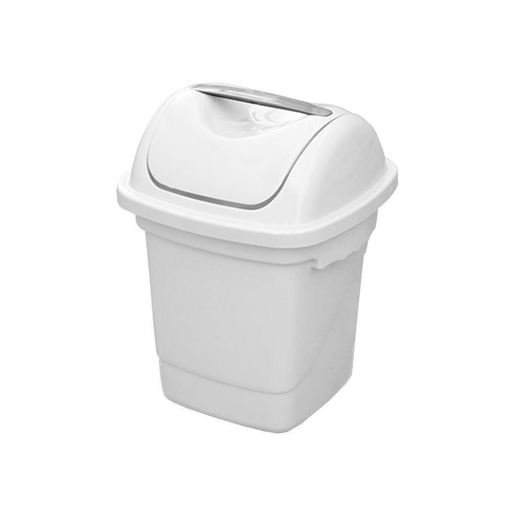 Lixeira Basculante Plasvale 10 Litros, em Polipropileno, com Tampa, Branca - 124