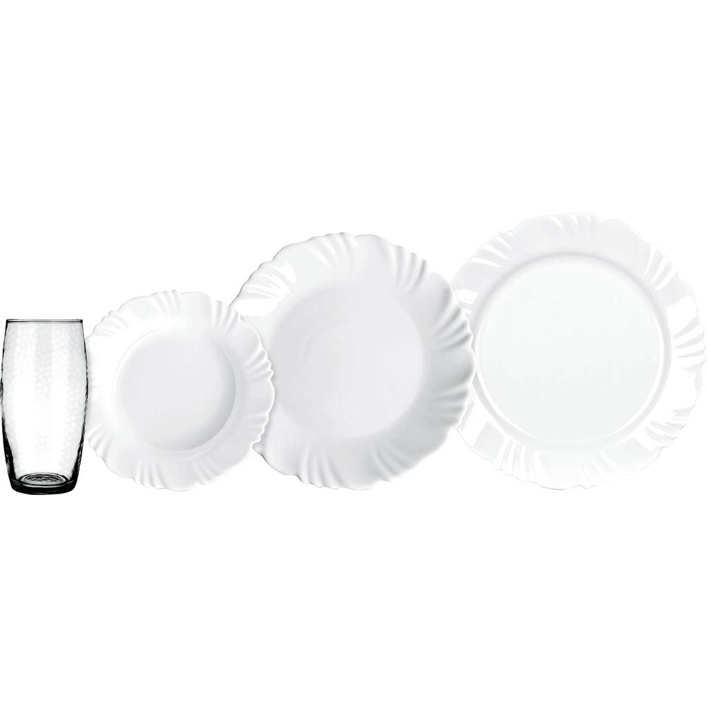 Aparelho de Jantar 16 Peças Duralex Pétala com Copos 430ml