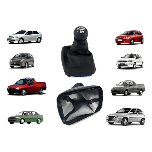 Kit Coifa Cambio + Manopla Cambio Corsa Celta Vectra Meriva Azul