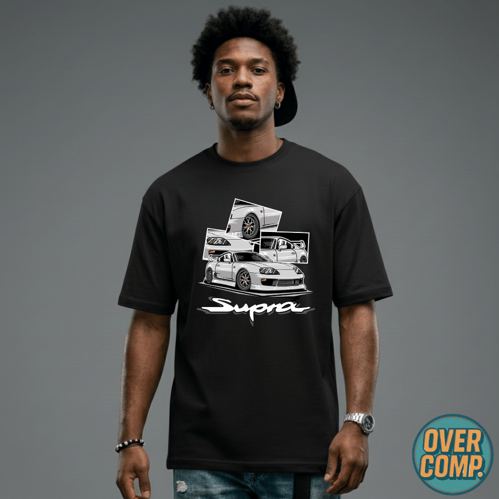 Camiseta Oversized Toyota Supra A80 FRONTAL JDM Carro Esportivo Estampa Exclusiva Drift Street wear