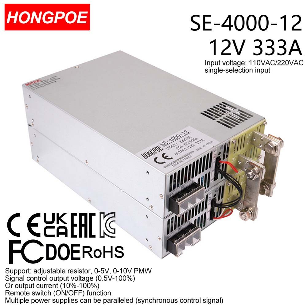 0-12V 333A 4000W Ajustável AC-DC 5V 10V PLC/PMV Transformador De Controle De Sinal , Adequado Para motor/Bateria/solar/i
