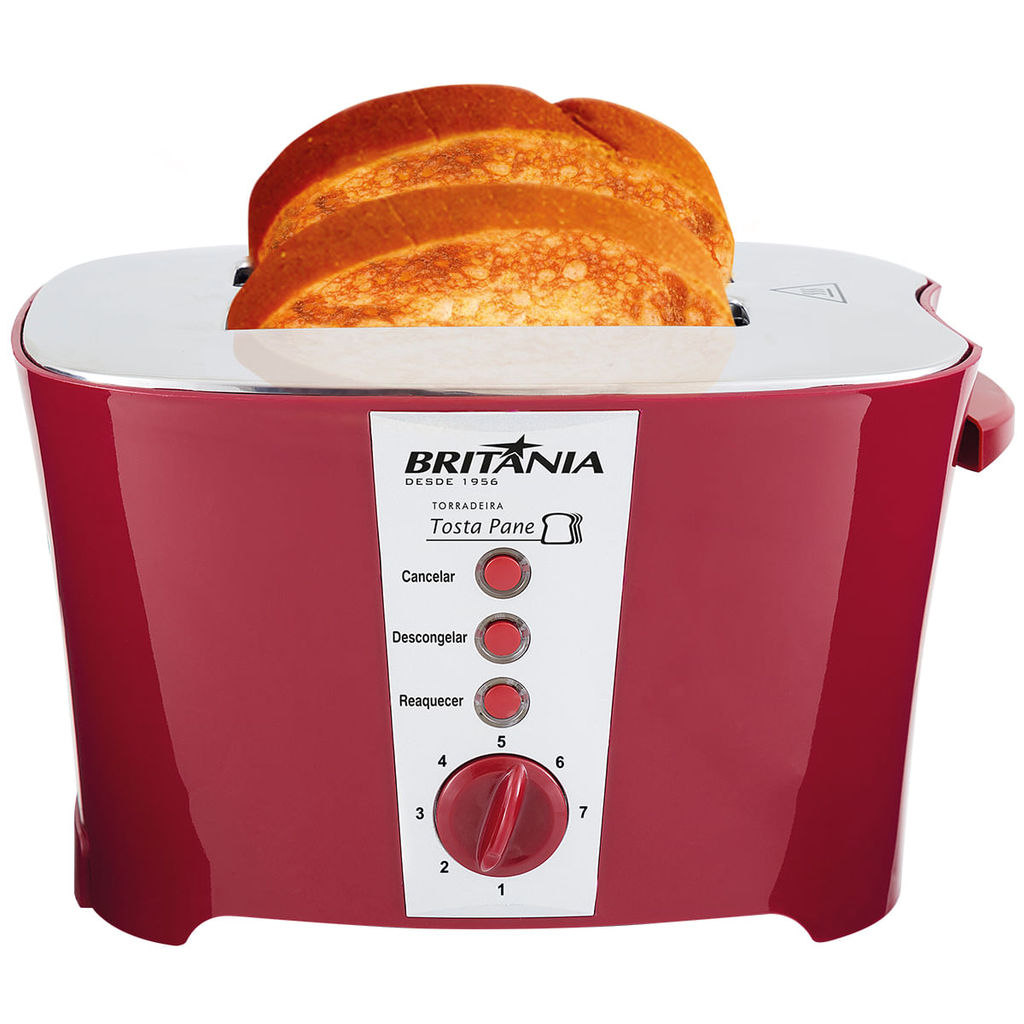 Torradeira Britânia Tosta Pane Vermelha 800W em Oferta na Shopee