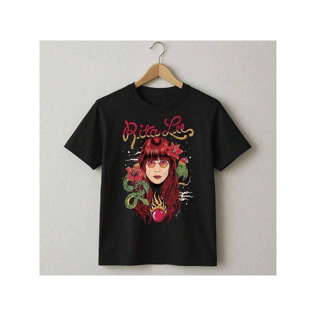 Camiseta RitaLee Cantora Musica Nacional Mpb Unissex Masculino Feminino 100% Algodão Top Premium Streetwear Lançamento E