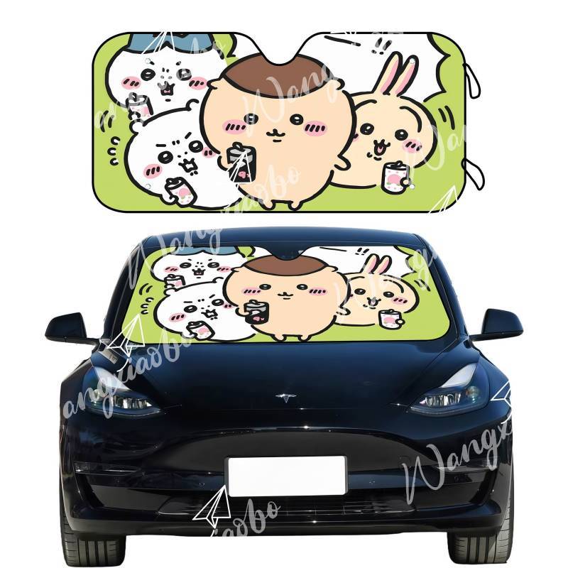 Cute Second Yuan Ji Yi Ka Wow Chiikawa Cute Chestnut Steamed Bread Car Sunshade Car Decorative Personality 1yUG