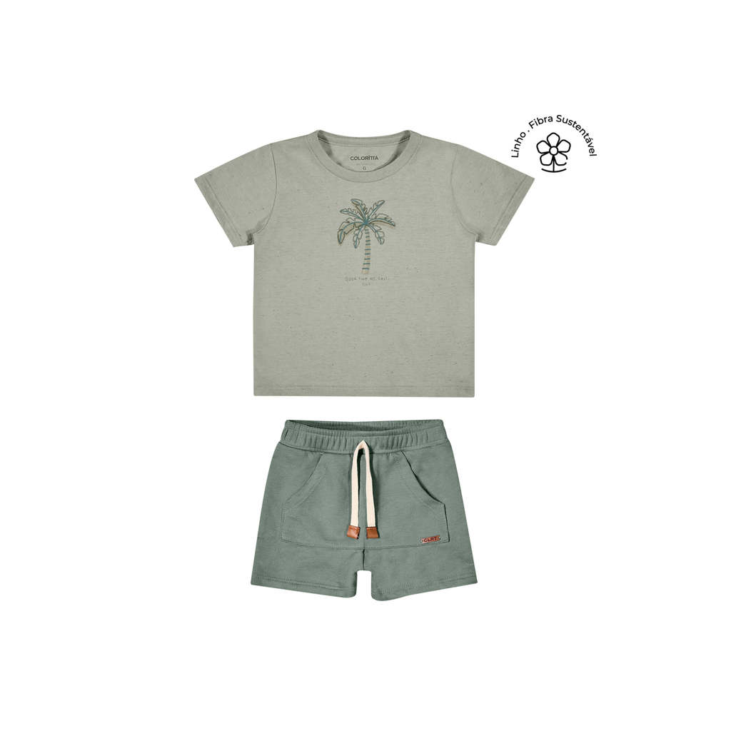Conjunto Bebê Menino Palmeira Puff Colorittá Verde em Oferta na Shopee