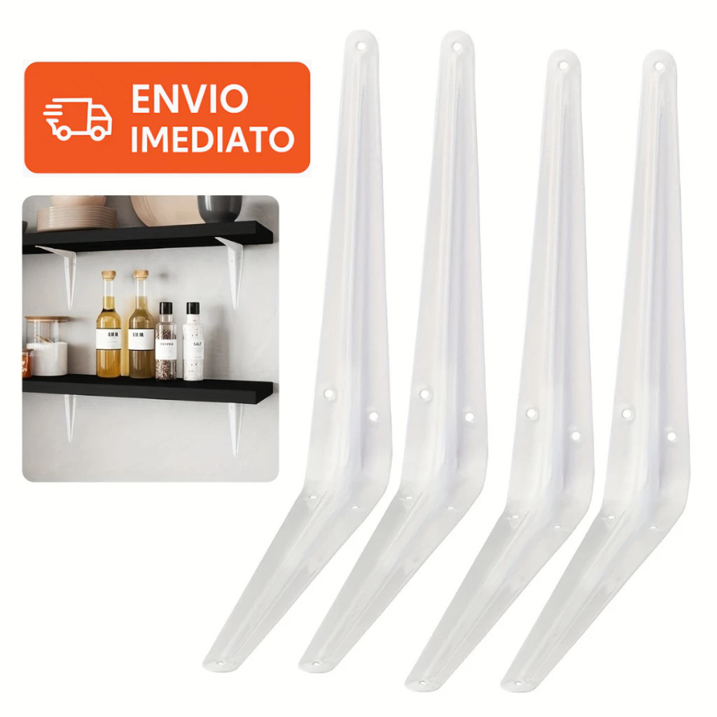 Kit Suportes Mão Francesa 10x12/15x20/20x25cm Para Prateleira Tábua Cantoneira Reforçada
