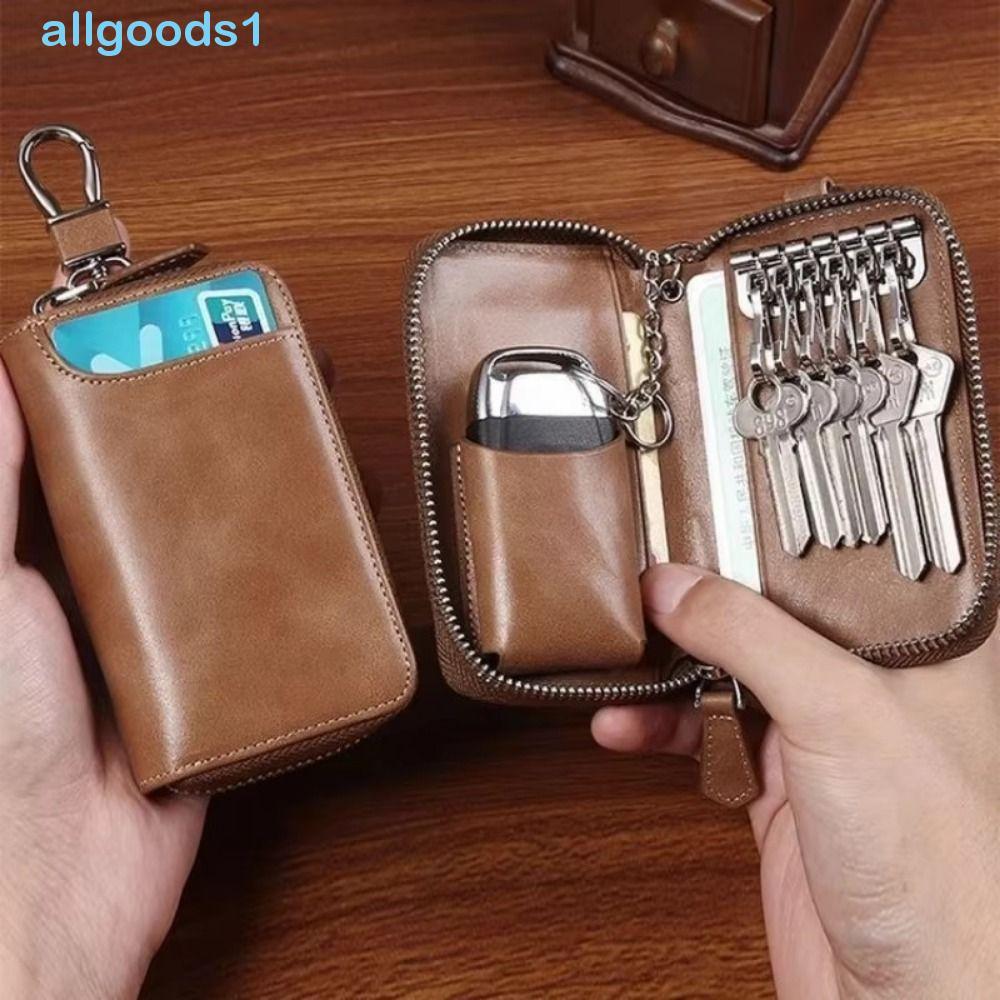 Bolsa Organizadora De Chaves ALLGOODS , Carteira Retrô Fashion Para De Carro , Portátil De Couro PU Com Zíper Armazename