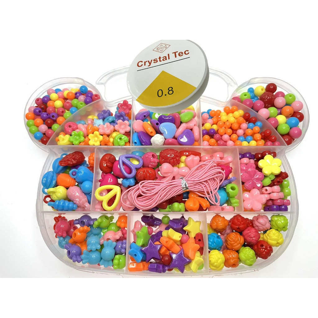 Maleta Infantil 450 Peças +silicone Fazer Pulseiras  Colares