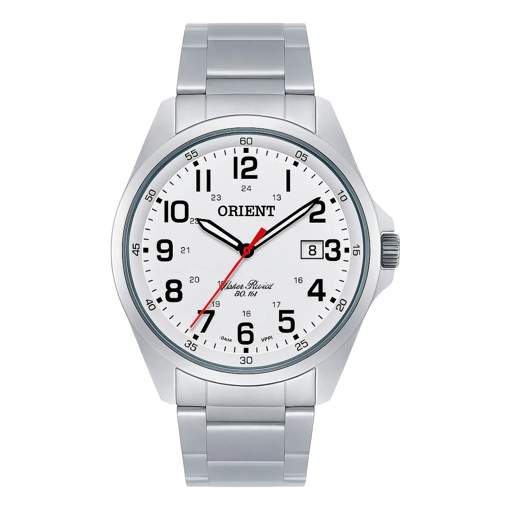 Relógio Orient Masculino Prata Analogico - Mbss1171 S2sx Branco