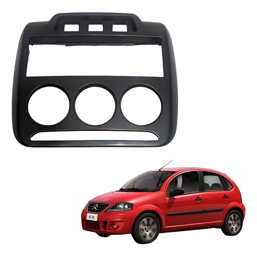 Moldura Painel Central Citröen C3 2012/2015 Preto