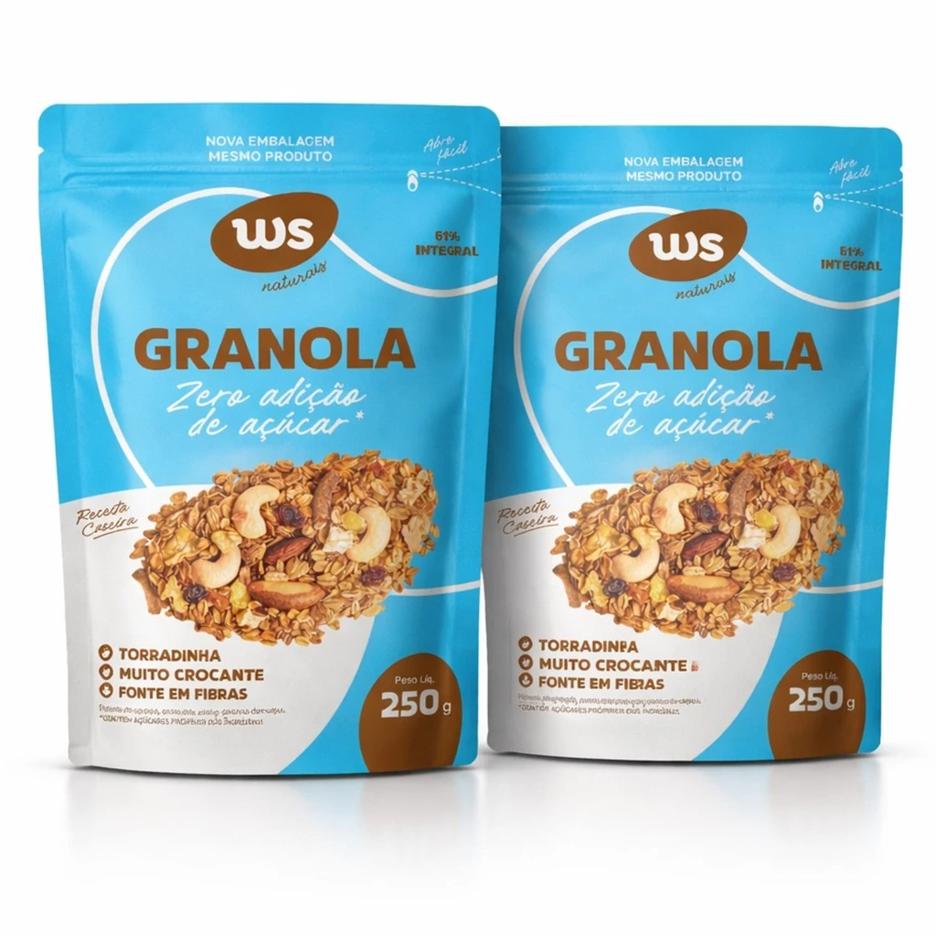 Kit 2 Granoa Zero Adição de Açucar WS NATURAIS 250g
