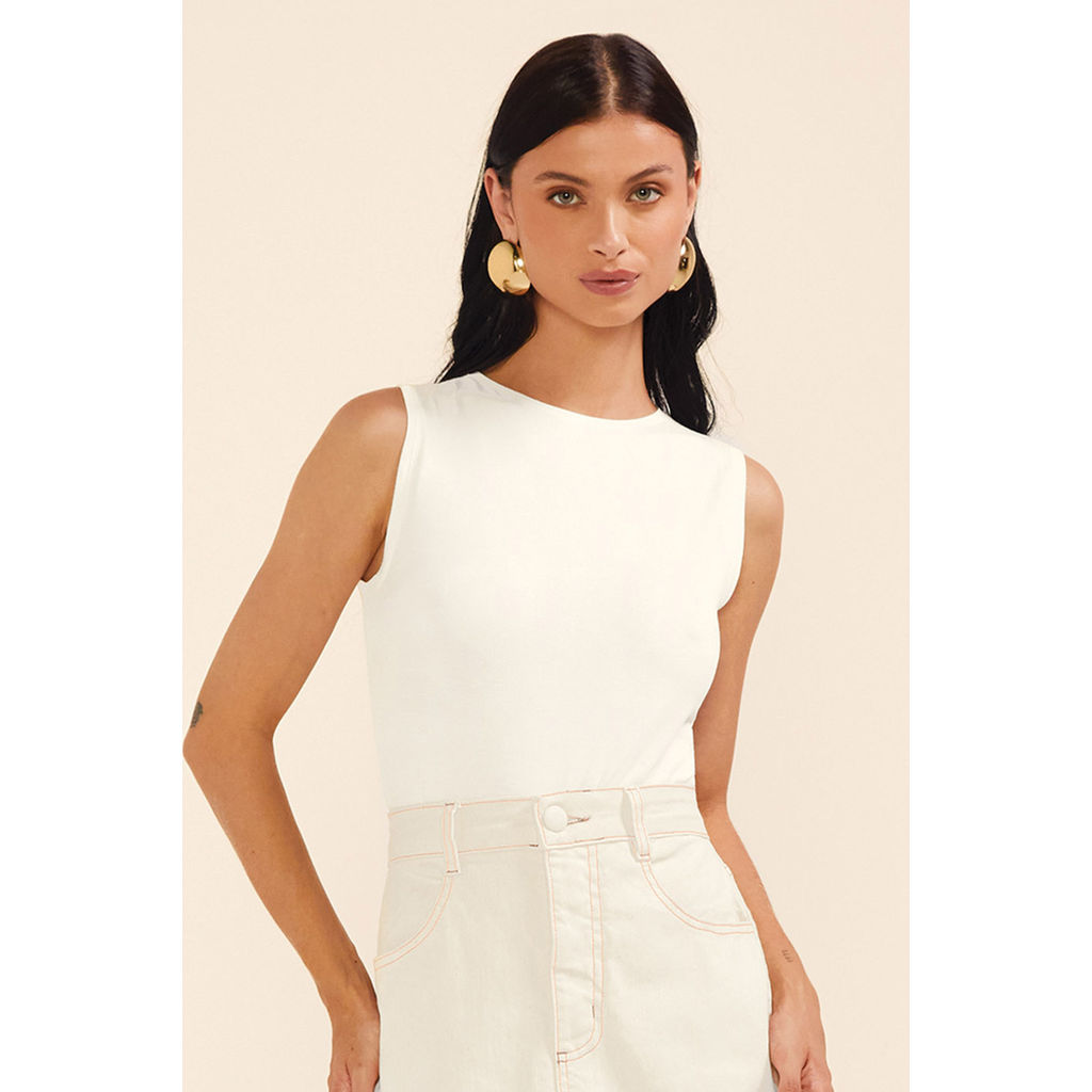 Blusa Feminina Sem Mangas Marialícia Bege em Oferta na Shopee
