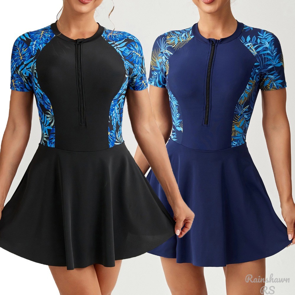 LS|Vestido Praia Manga Curta Senhoras Cintura Alta Tankini Flores Roupa De Praia Maio Feminino PraiaMaio Plus Size