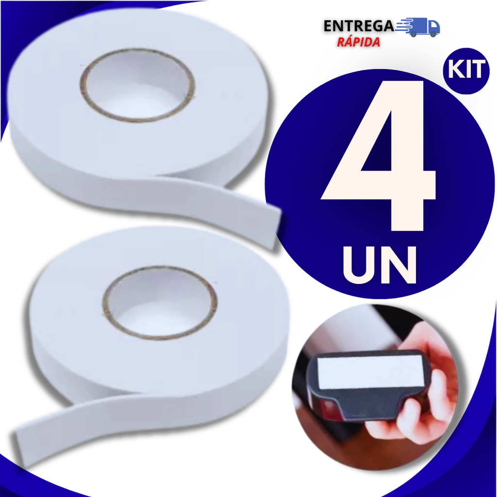 04 Fitas Adesiva Espuma Dupla Face Resistente Branca Extra Forte  Fixação Ferro Parede Utilidades Fita