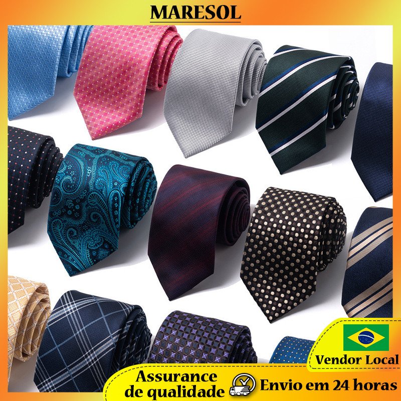 MARESOL Gravata listrada profissional masculina de 8 cm para negócios, acessórios para terno de casamento, gravata de po