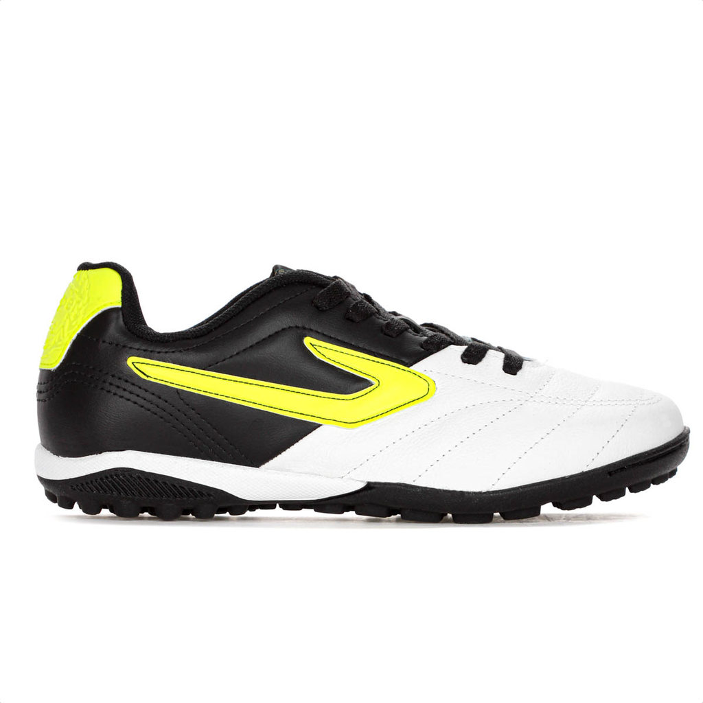 Chuteira Topper Society Furia ll Branco Amarelo Neon e Preto - Masculino