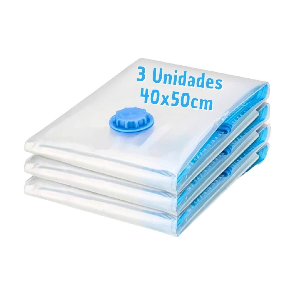 Kit 3 Sacos À Vácuo Organizador Roupas Vacuum Bag 40x50cm
