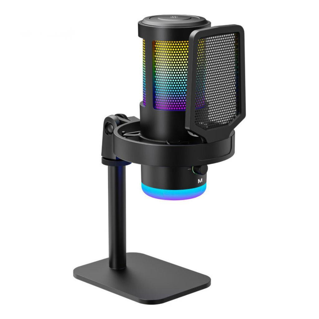 Microfone Condensador USB Para Gravação De Computador Streaming Mudo Botão De Mesa Hipocardióide Profissional ON-MC846
